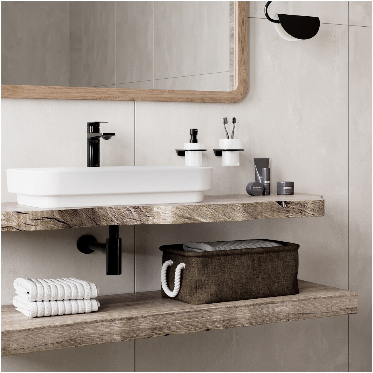 Смеситель для раковины из латуни черный Wasserkraft 6603 - изображение 2