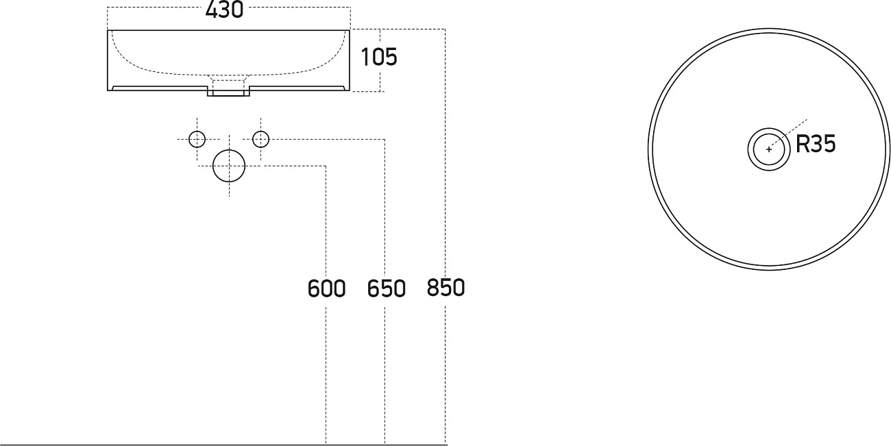 Раковина накладная керамическая круглая 43 см антрацит Stworki 3043-112 - изображение 2