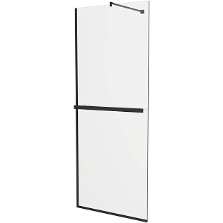 Душевая перегородка с полотенцедержателем 80 см черная матовая Diwo &quot;Элиста&quot; MG-EL-80-BL