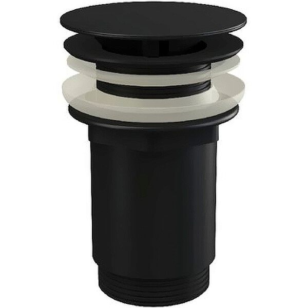Донный клапан для раковины фиксированный круглый черный Ravak X01762 - изображение 1