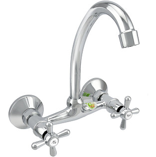 Смеситель для кухни настенный двухвентильный хром Juguni Parus 0402.981