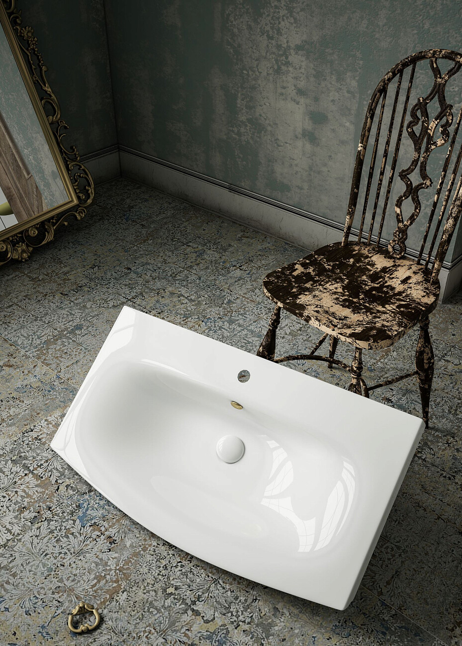 Раковина накладная керамическая прямоугольная 51х90 см белая Stworki 16090-KL - изображение 3