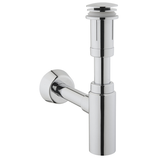 Донный клапан клик-клак с сифоном для раковины хром Vitra A45154 - изображение 1