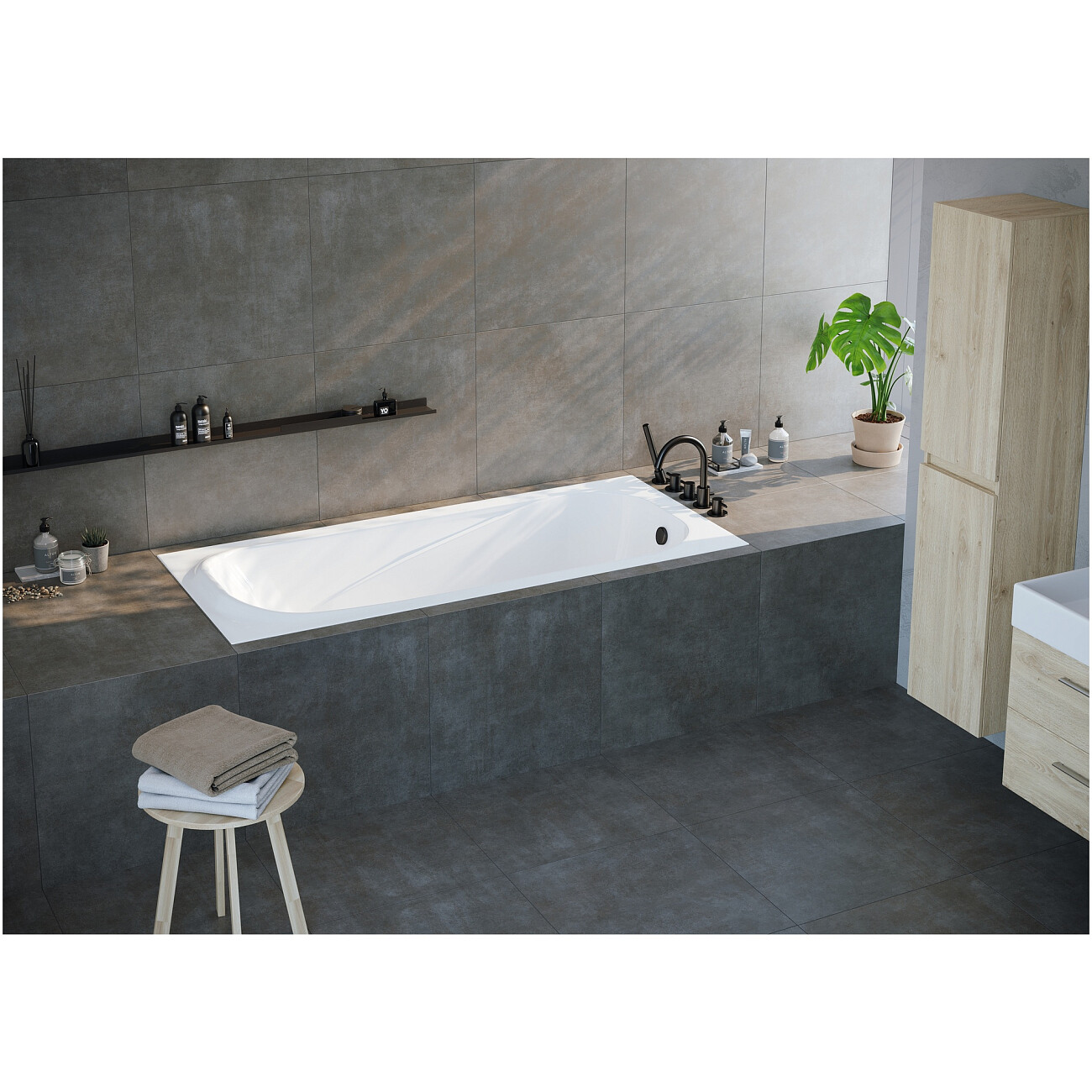 Ванна из искусственного мрамора прямоугольная 75х170 см белая Creto Nova 23-1113 - изображение 6