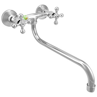 Смеситель для раковины настенный двухвентильный хром Juguni Aquarius JGN0840 0402.659