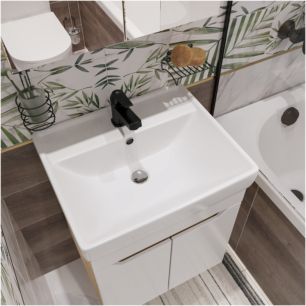 Смеситель для раковины черный Diwo "Смоленск" SM-02b - изображение 7