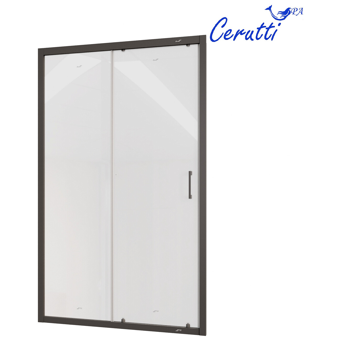 Дверь душевая в нишу 120х195 см прозрачная, черная Cerutti SPA GLORIA D120B - изображение 2