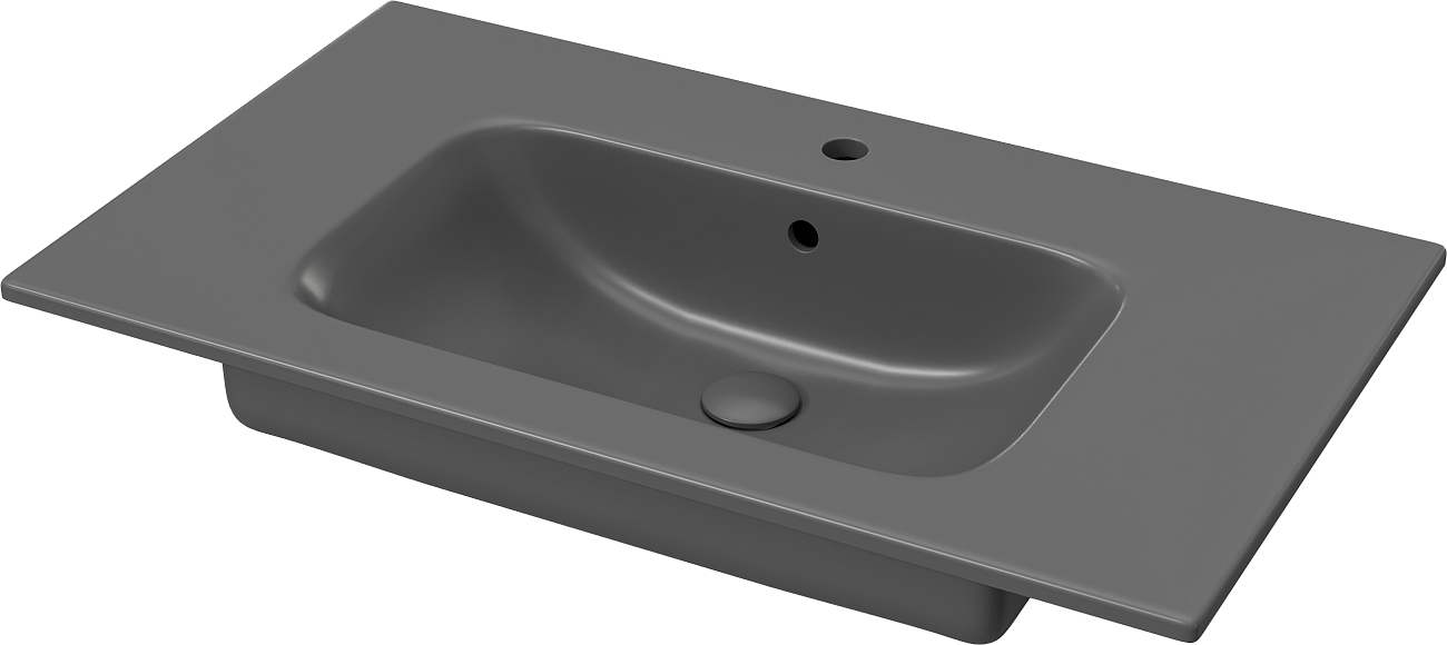 Раковина накладная керамическая прямоугольная 47х81 см антрацит Stworki "Гриндстед" 43081-112-KL - изображение 4