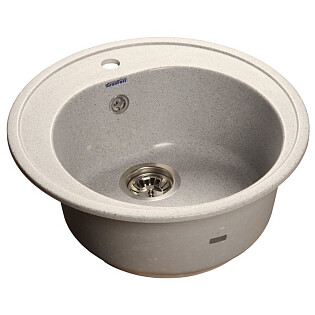 Мойка кухонная мраморная круглая серая Granfest Rondo R-510 серый