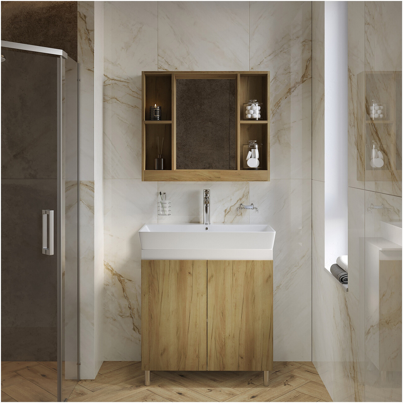 Раковина мебельная 45х80 см белая Diwo "Архангельск 80" VG 0080 - изображение 5