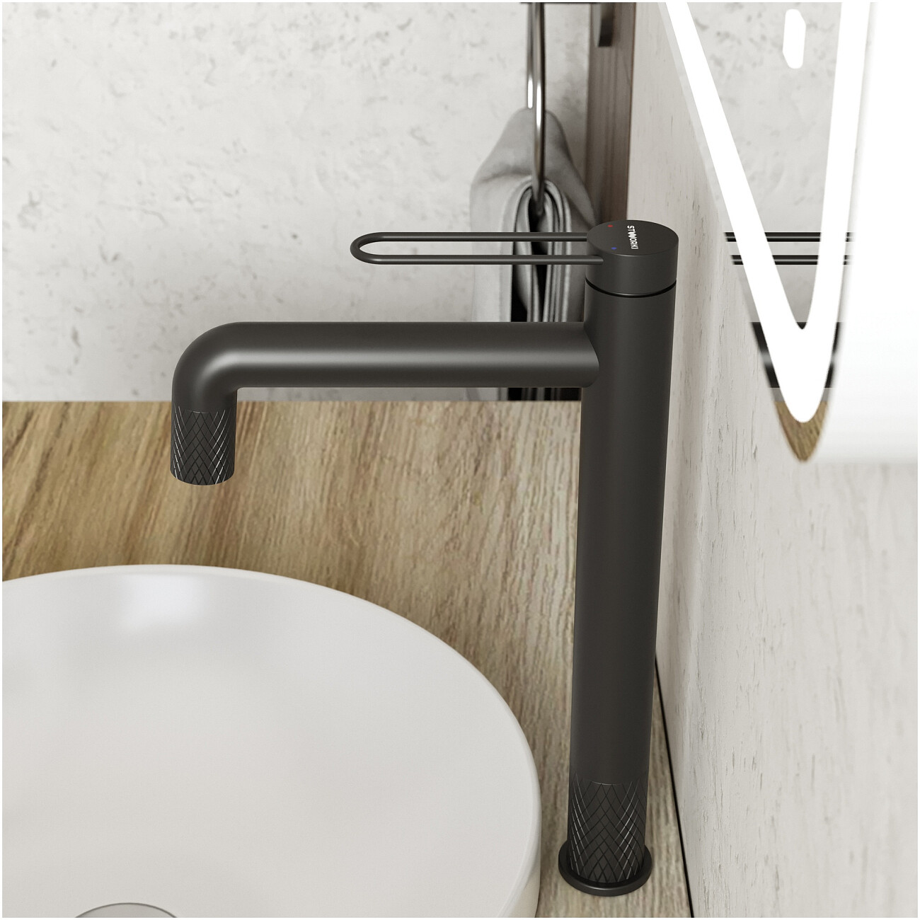 Смеситель для раковины однорычажный черный Stworki "Левангер" S07020BK - изображение 6