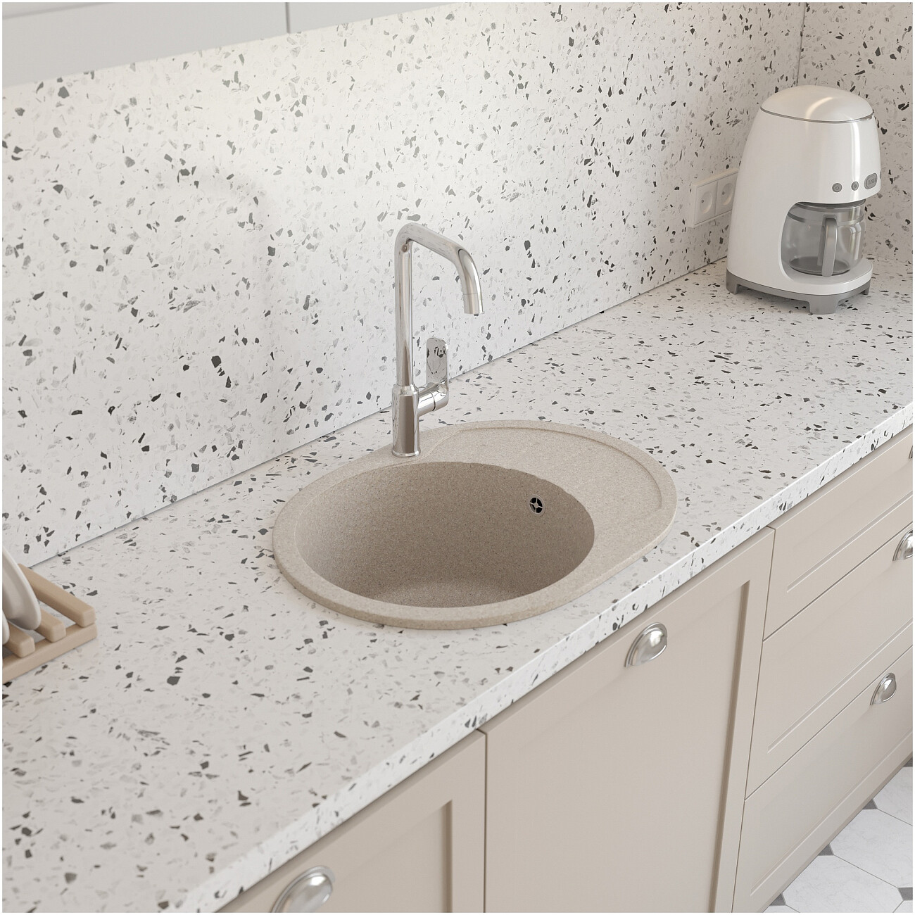 Мойка кухонная песочная Domaci "Болонья" М-10-004 - изображение 8