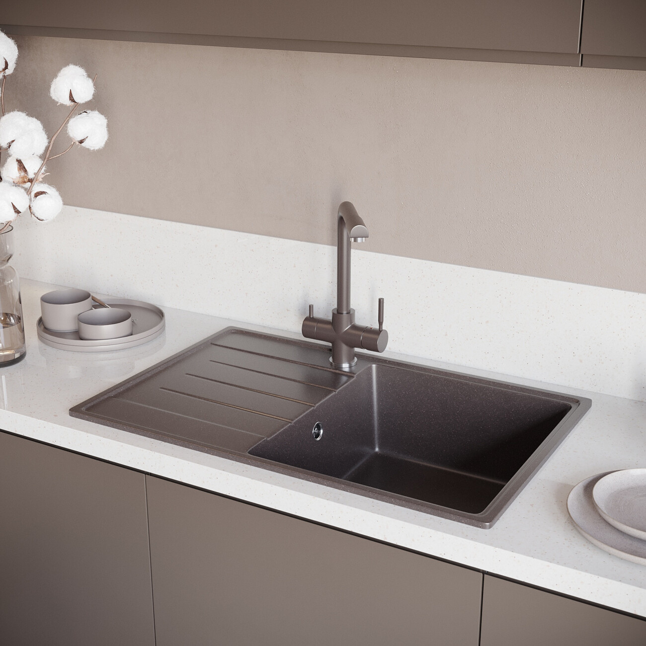 Мойка кухонная трюфель Domaci "Солерно" DP 780-06 - изображение 5