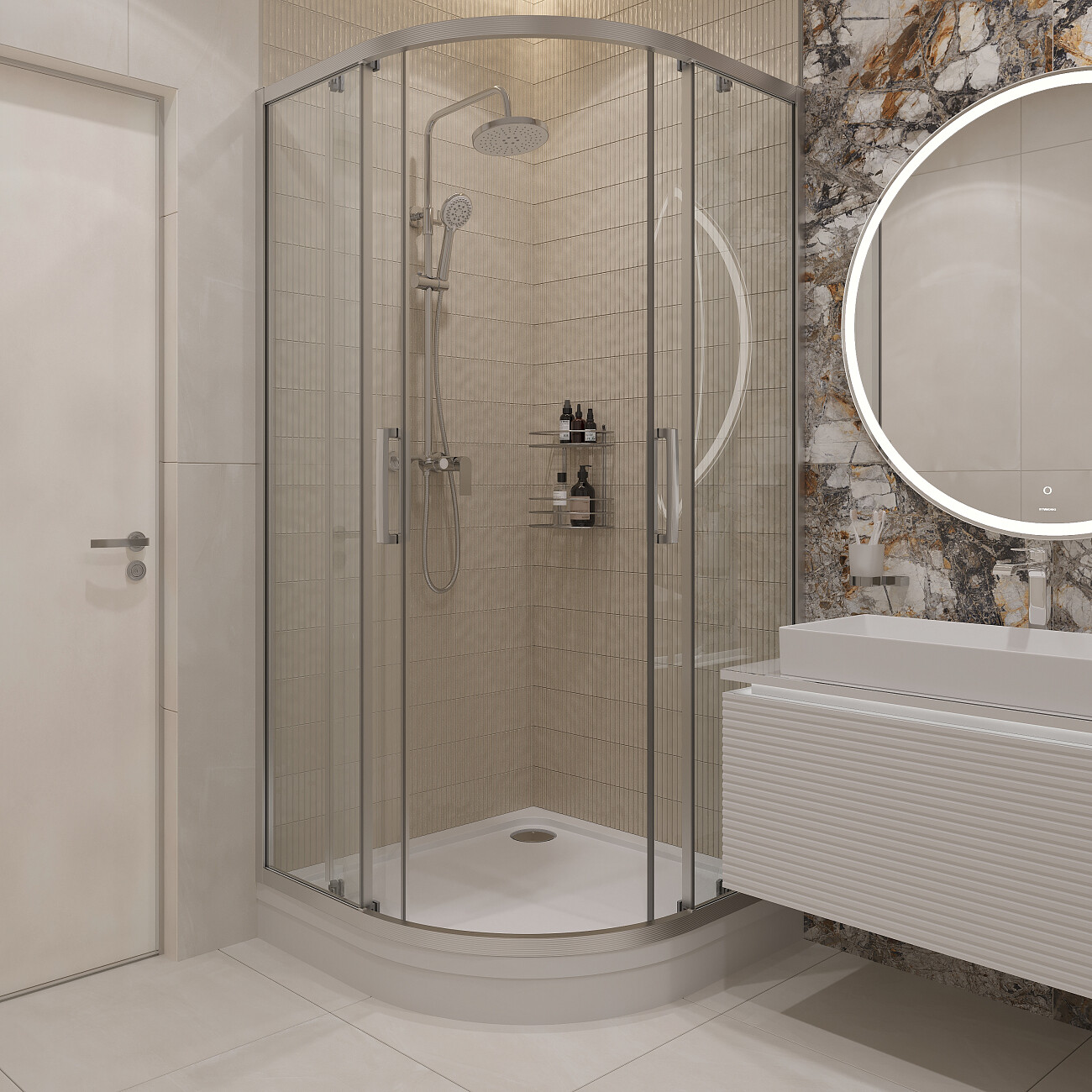 Душевая стойка с верхним душем и смесителем хром Stworki "Кронборг" KR-03cr - изображение 6