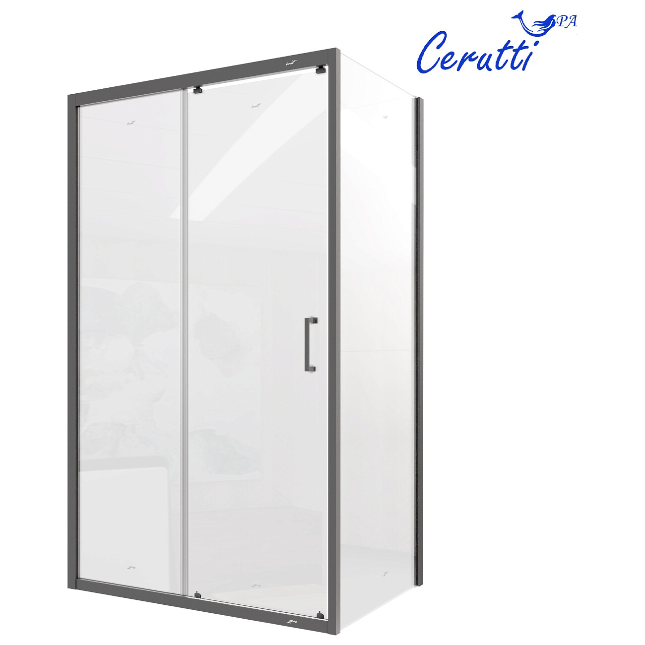 Душевой уголок прямоугольный 80x120 см черный Cerutti SPA Gloria 120B - изображение 2