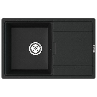 Мойка кухонная кварцевая прямоугольная черная Point &quot;Лаура 78&quot; PN3005B