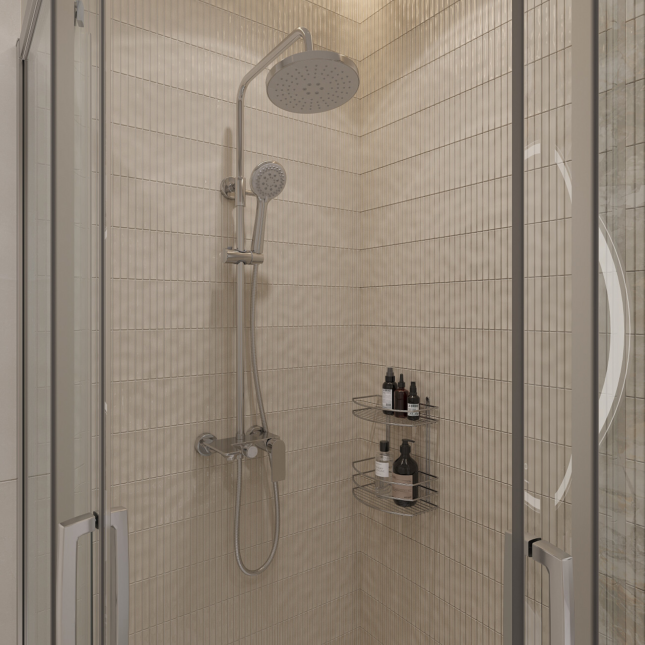 Душевая стойка с верхним душем и смесителем хром Stworki "Кронборг" KR-03cr - изображение 9