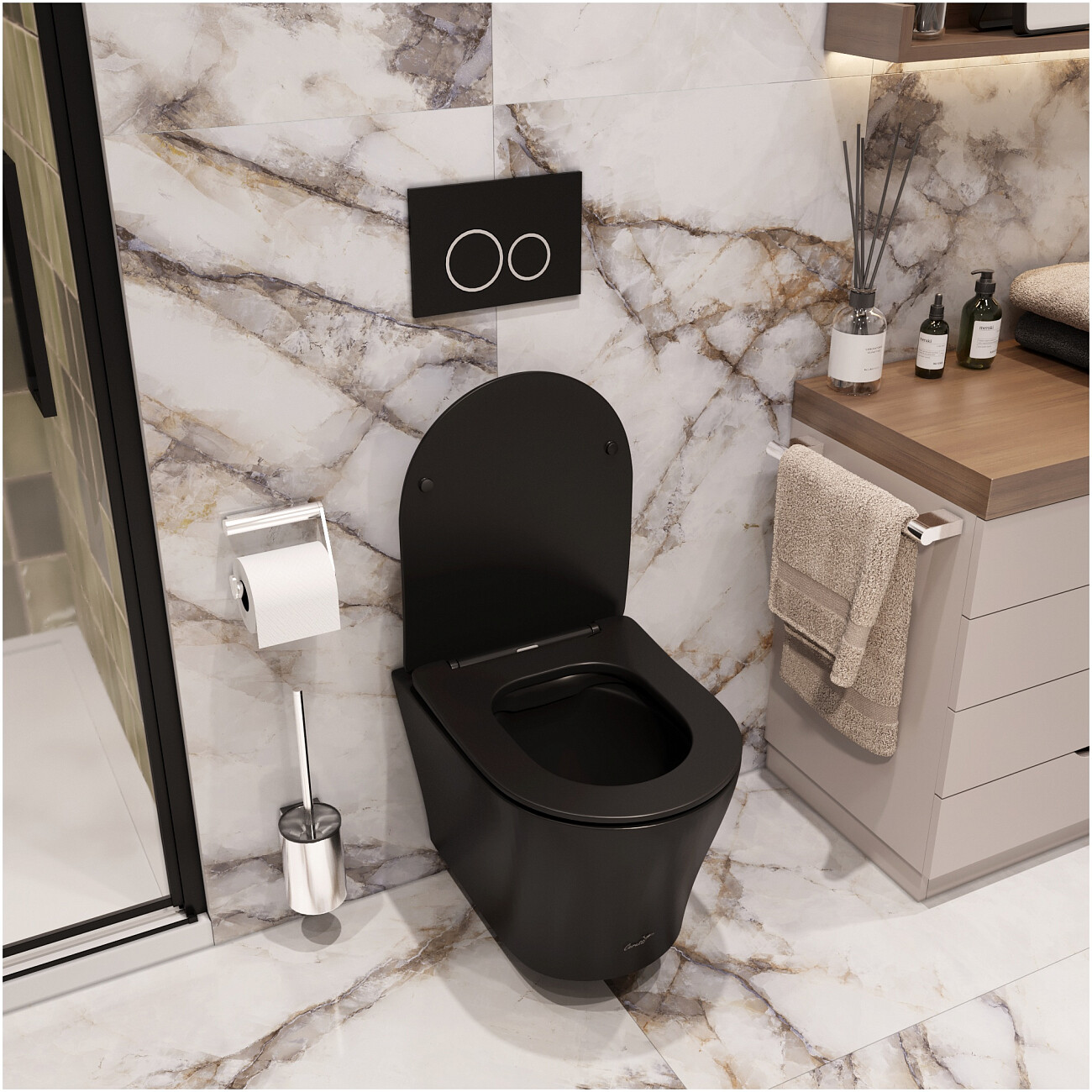 Унитаз подвесной безободковый черный матовый Cerutti SPA Adige Aria MB CT9246 - изображение 7