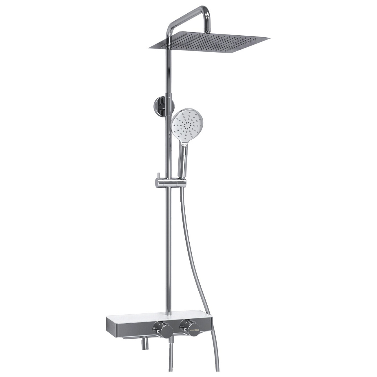 Душевой комплект с верхним душем и лейкой хром Wasserkraft A113.118.127.CH Thermo - изображение 3