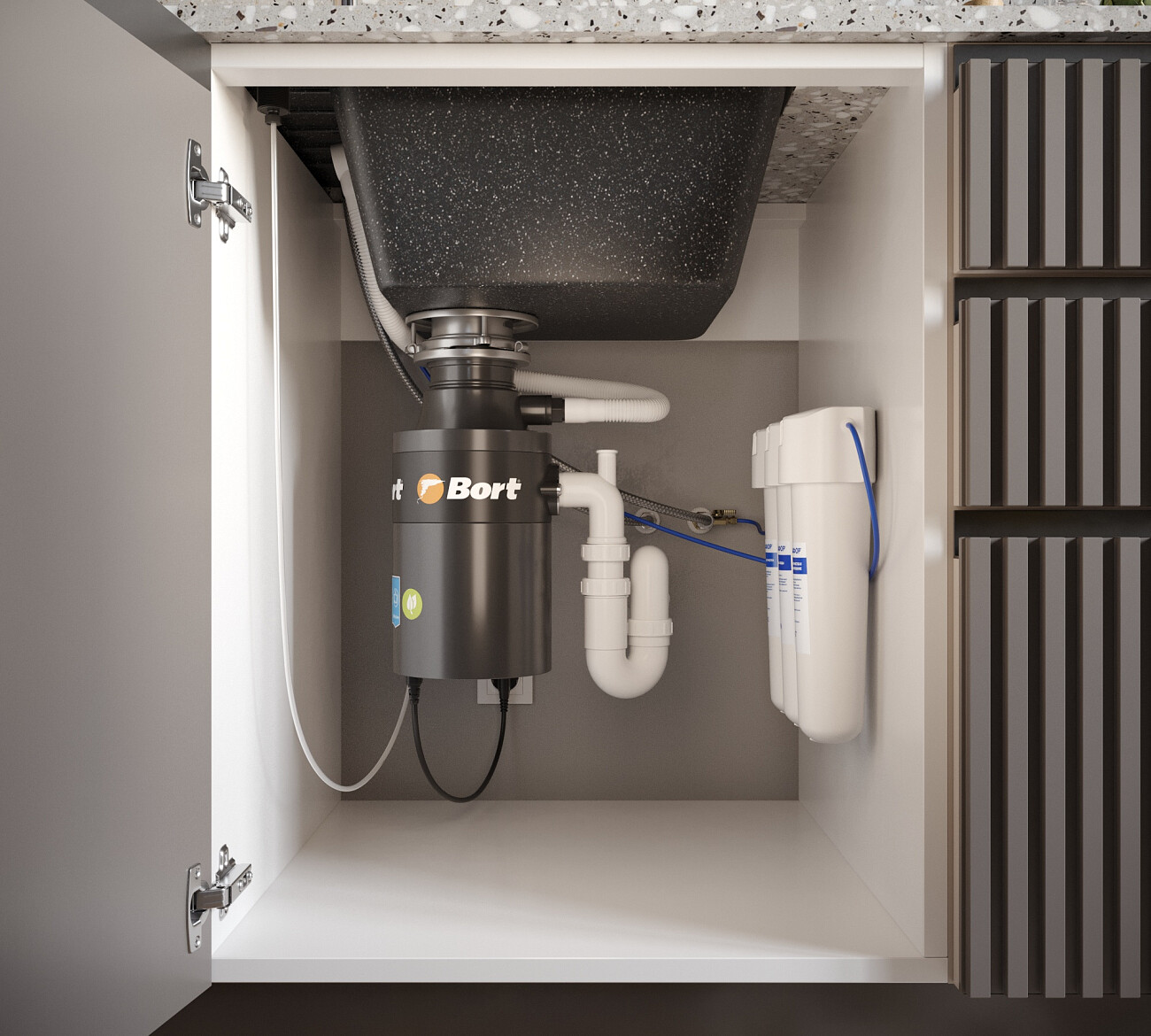 Мойка кухонная черная Domaci "Бьелла" DMC-76-308 - изображение 7