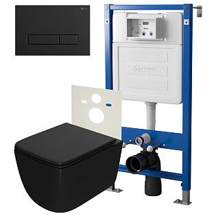 Унитаз Point &quot;Меркурий&quot; PN41831BM с инсталляцией &quot;Элемент&quot; PN45120 с кнопкой &quot;Меркурий&quot; PN44831BM