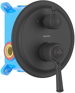 Смеситель для ванны встраиваемый однорычажный черный Aquatek &quot;Классик&quot; AQ1546MB