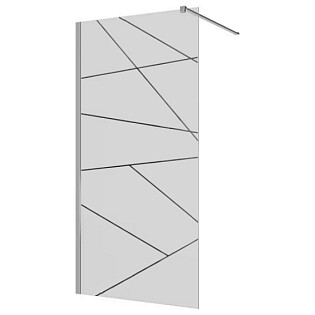 Душевая перегородка 90х190 см с опорной планкой прозрачная, хром Cerutti SPA PICK T90