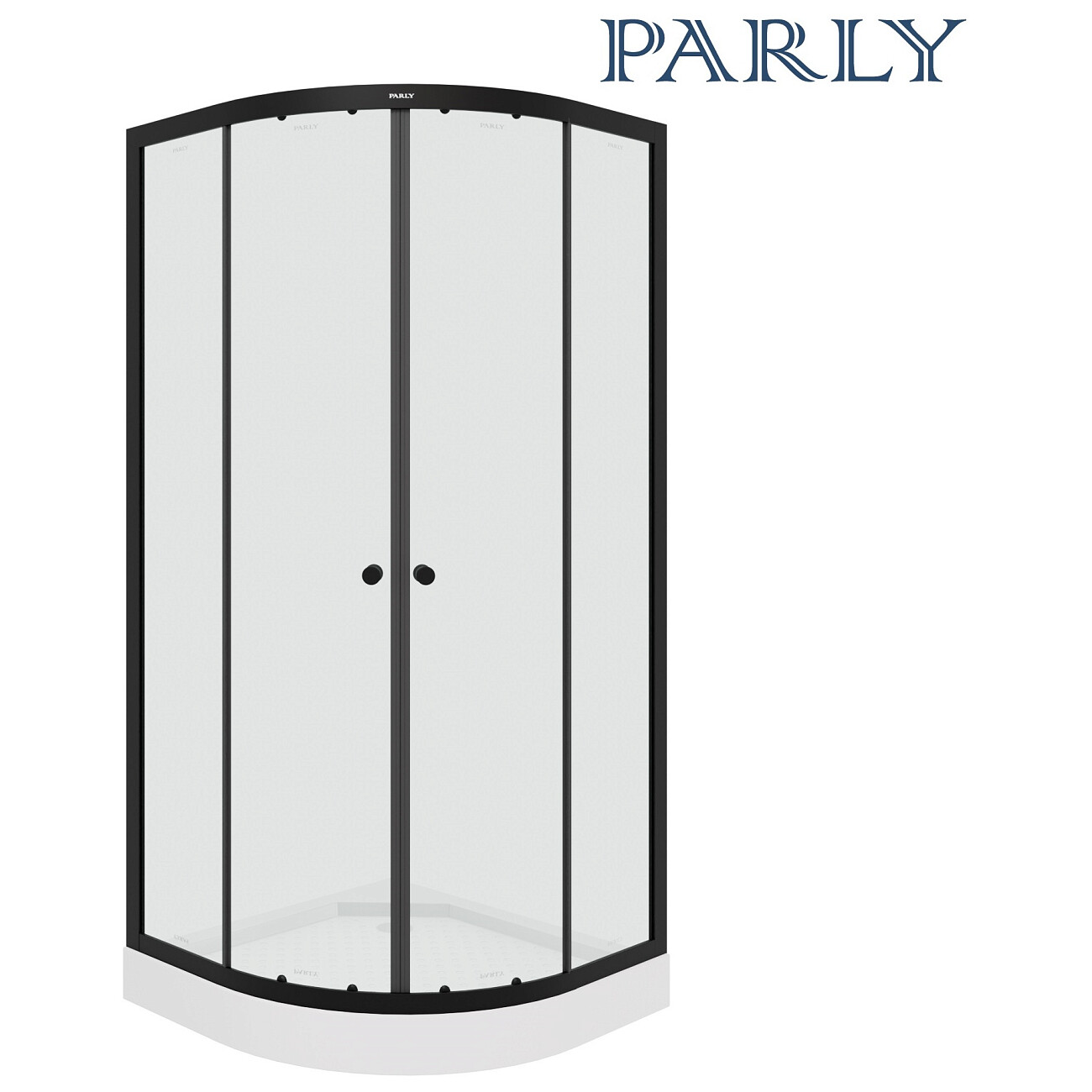 Душевой уголок четверть круга с низким поддоном 90х90 см черный Parly ZE911B - изображение 2