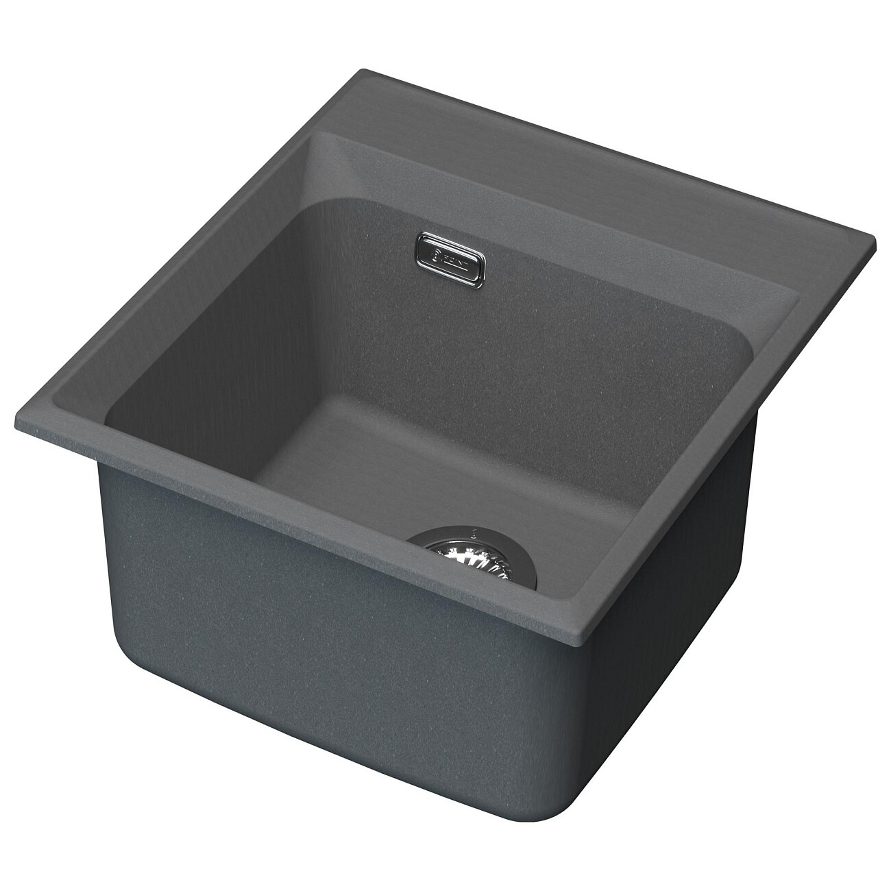 Мойка кухонная кварцевая квадратная 50х46 см графит Point "Мисти 46" - изображение 3