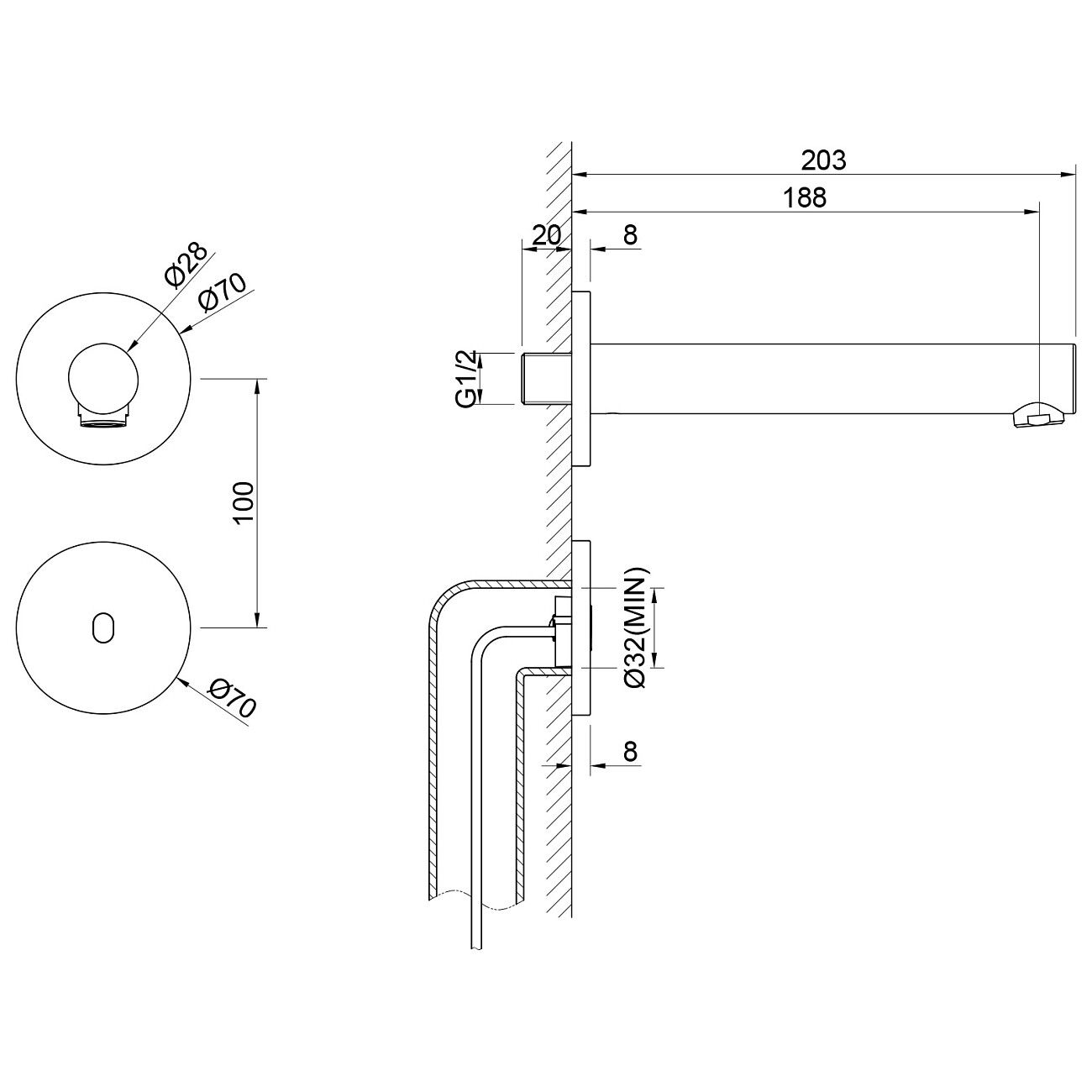 Смеситель для раковины встроенный сенсорный золото матовое Timo Saona 2373-17SM - изображение 4