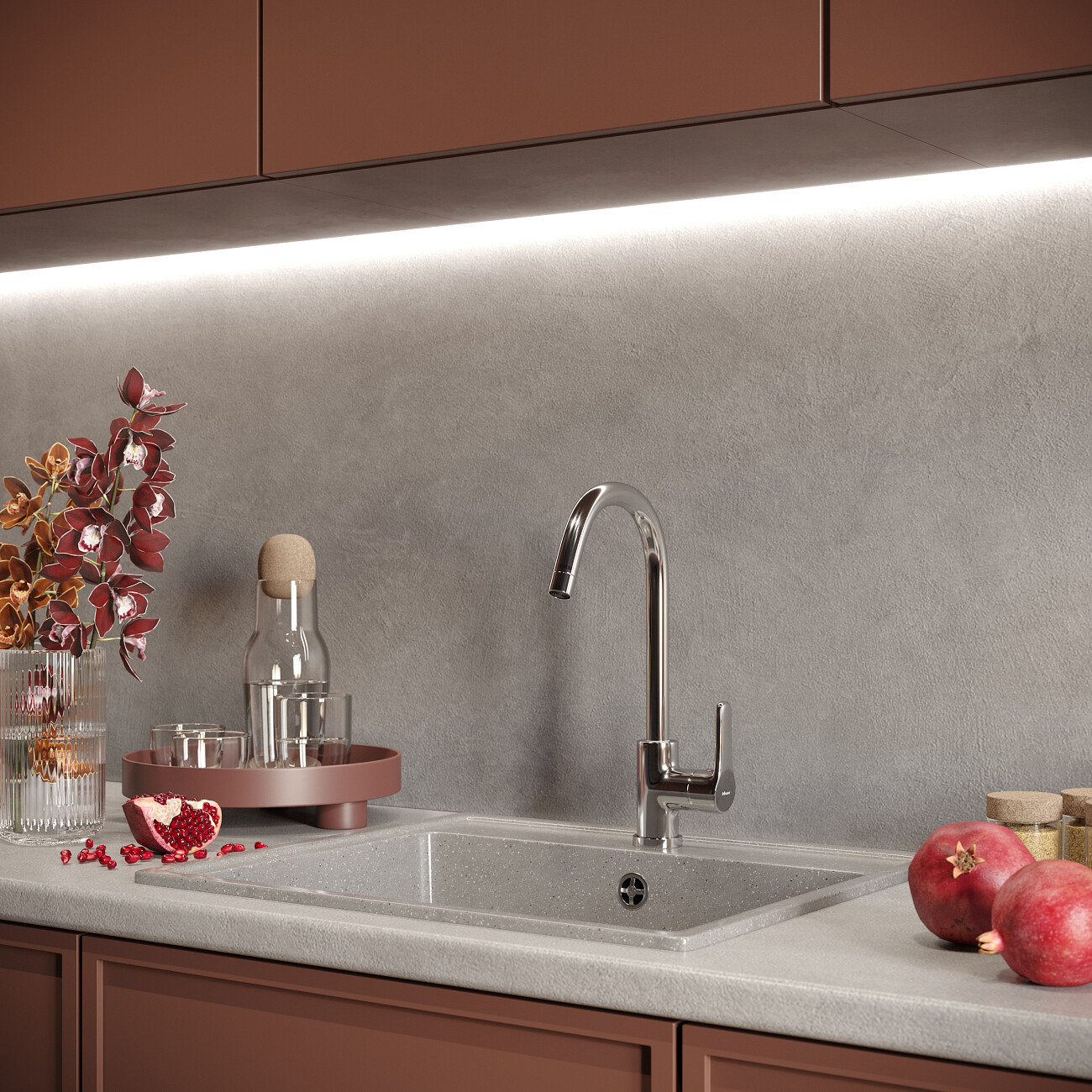 Мойка кухонная серая Domaci "Палермо" PR-565-003 - изображение 9