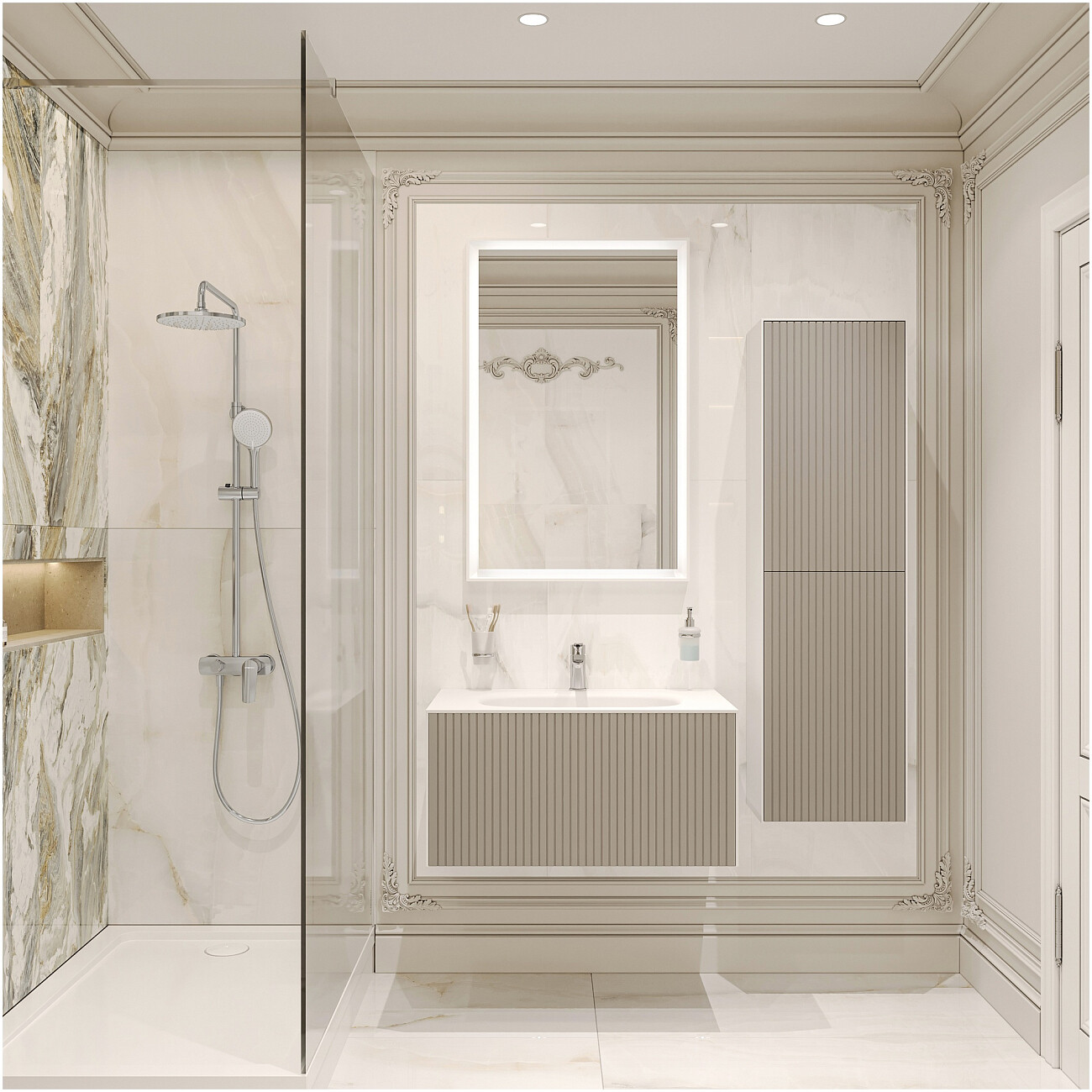 Душевая стойка с верхним душем хром Stworki "Вирклунд" S05170CR - изображение 8