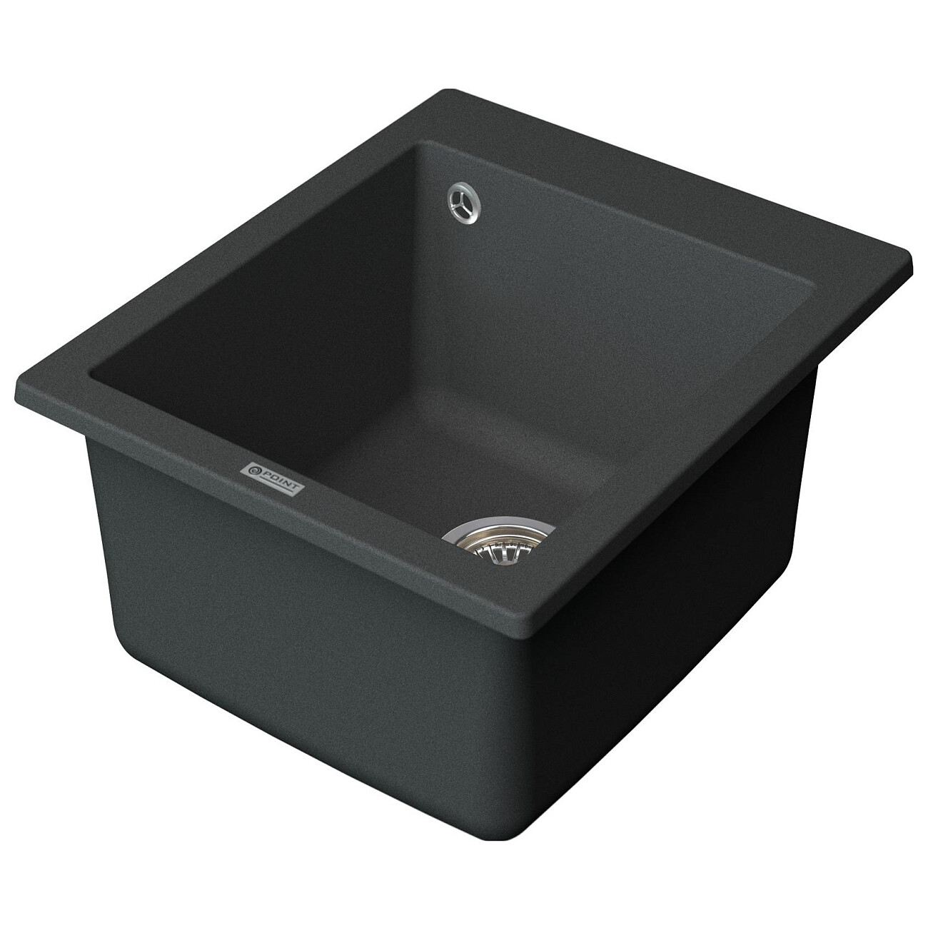 Мойка кухонная кварцевая квадратная графит Point "Динара 42" PN3004GR - изображение 2