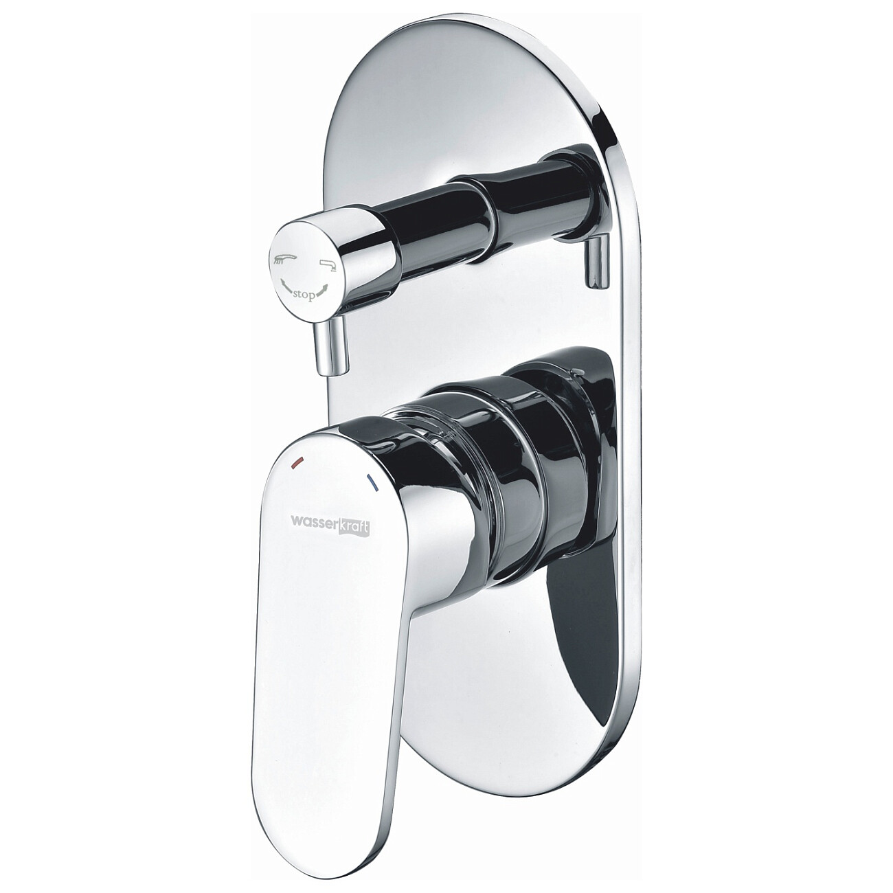 Смеситель для ванны и душа встраиваемый из латуни хром Wasserkraft 5341 - изображение 3
