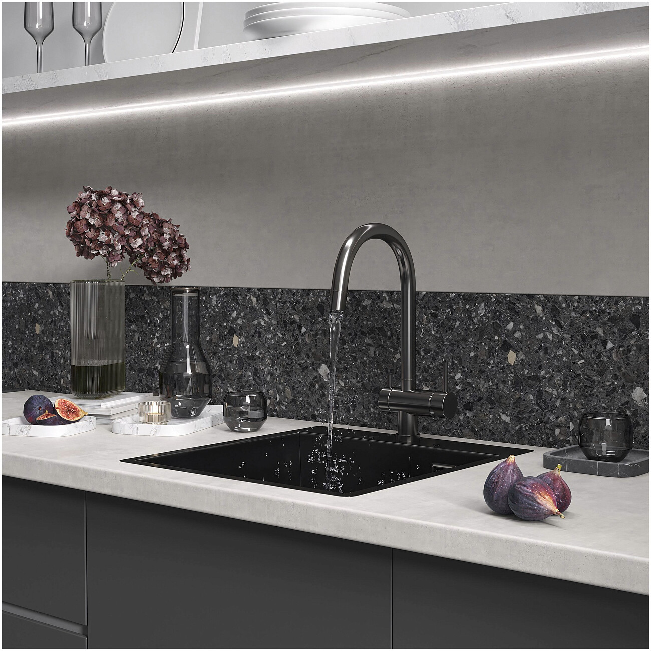 Кухонная мойка из нержавеющей стали 50х46 см оружейная сталь Reflexion Iseo RX2246BL - изображение 7