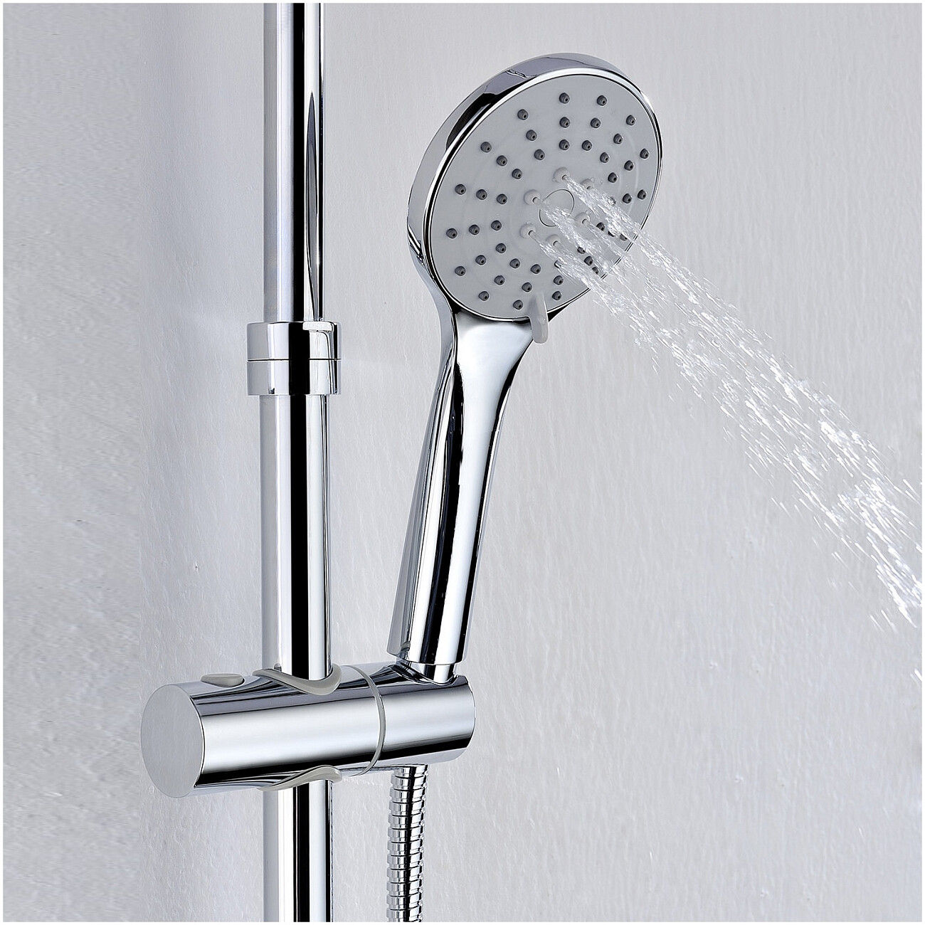 Душевая стойка с верхним душем и держателем хром Wasserkraft A066 - изображение 4