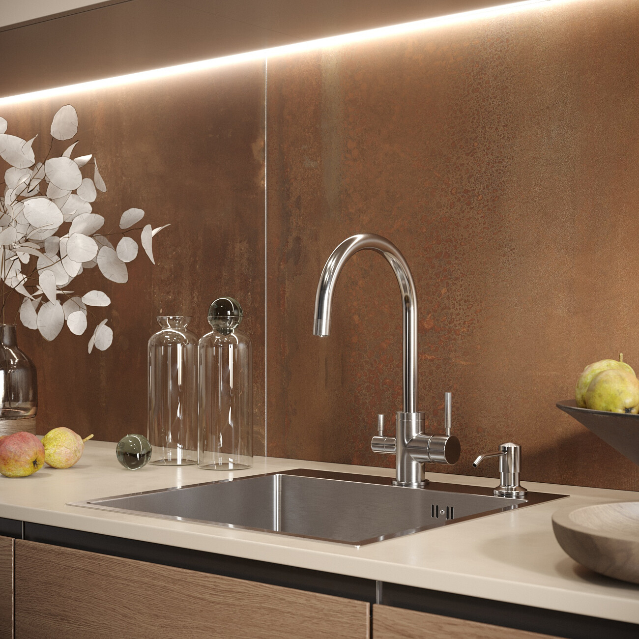 Мойка кухонная сталь Domaci "Равенна" PVD DMB-117A - изображение 3