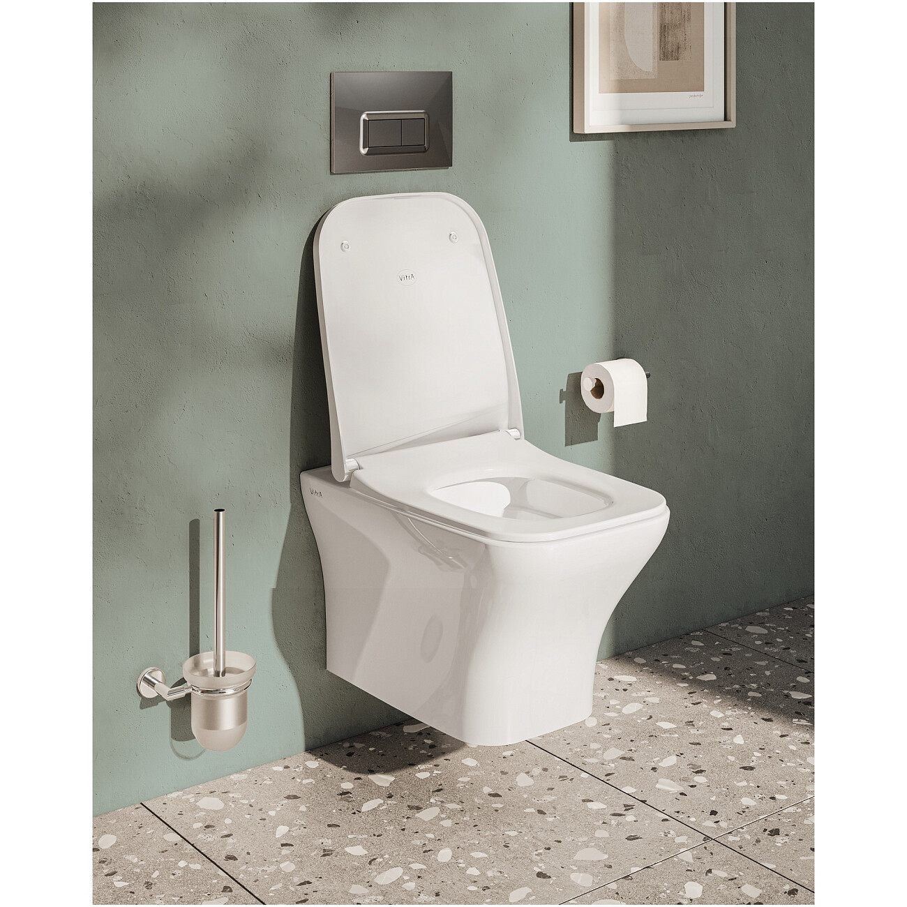 Унитаз подвесной безободковый белый Vitra Zentrum Square 7484B003-0075 - изображение 2