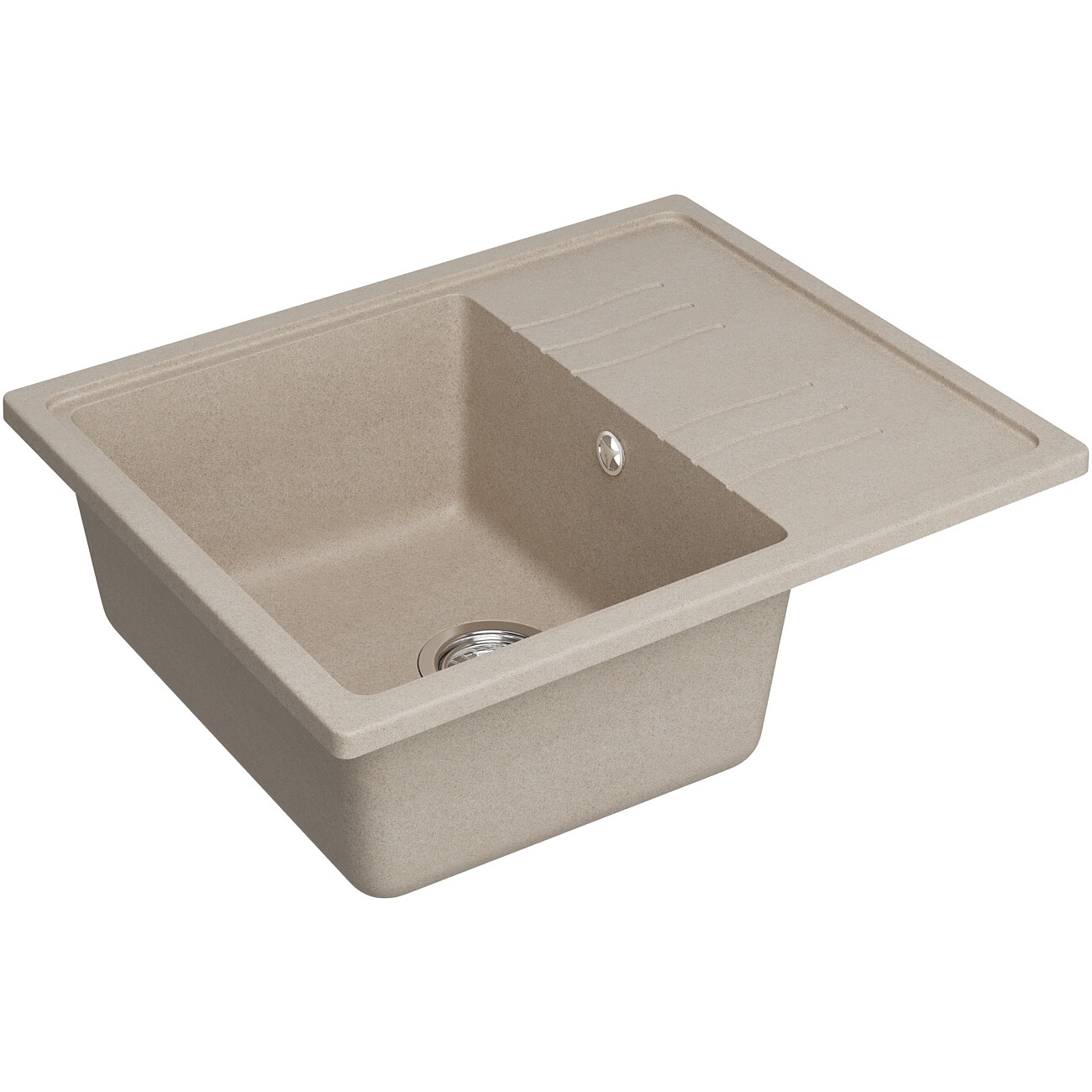 Мойка кухонная из искусственного гранита с крылом бежевая Domaci "Верона" 61-48 бежевая - изображение 5
