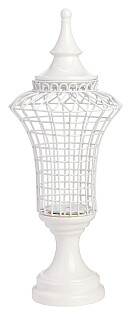 Ваза белая металлическая узкая 39,5 см Luxury