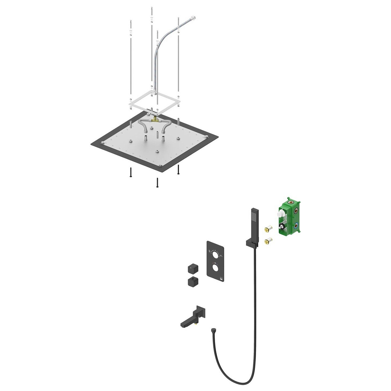 Душевая система с термостатом черное золото Timo Petruma SX-5019-18SM - изображение 2