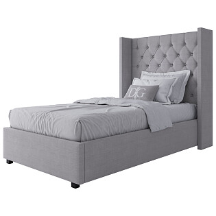 Кровать односпальная 90х200 Wing-2 светло-серый лен Р