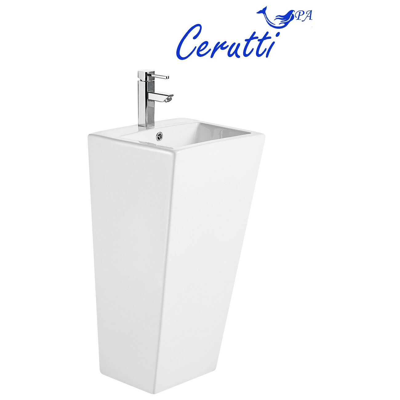 Раковина напольная фарфоровая прямоугольная 38х44 см белая Cerutti SPA Vito CT7663 - изображение 2