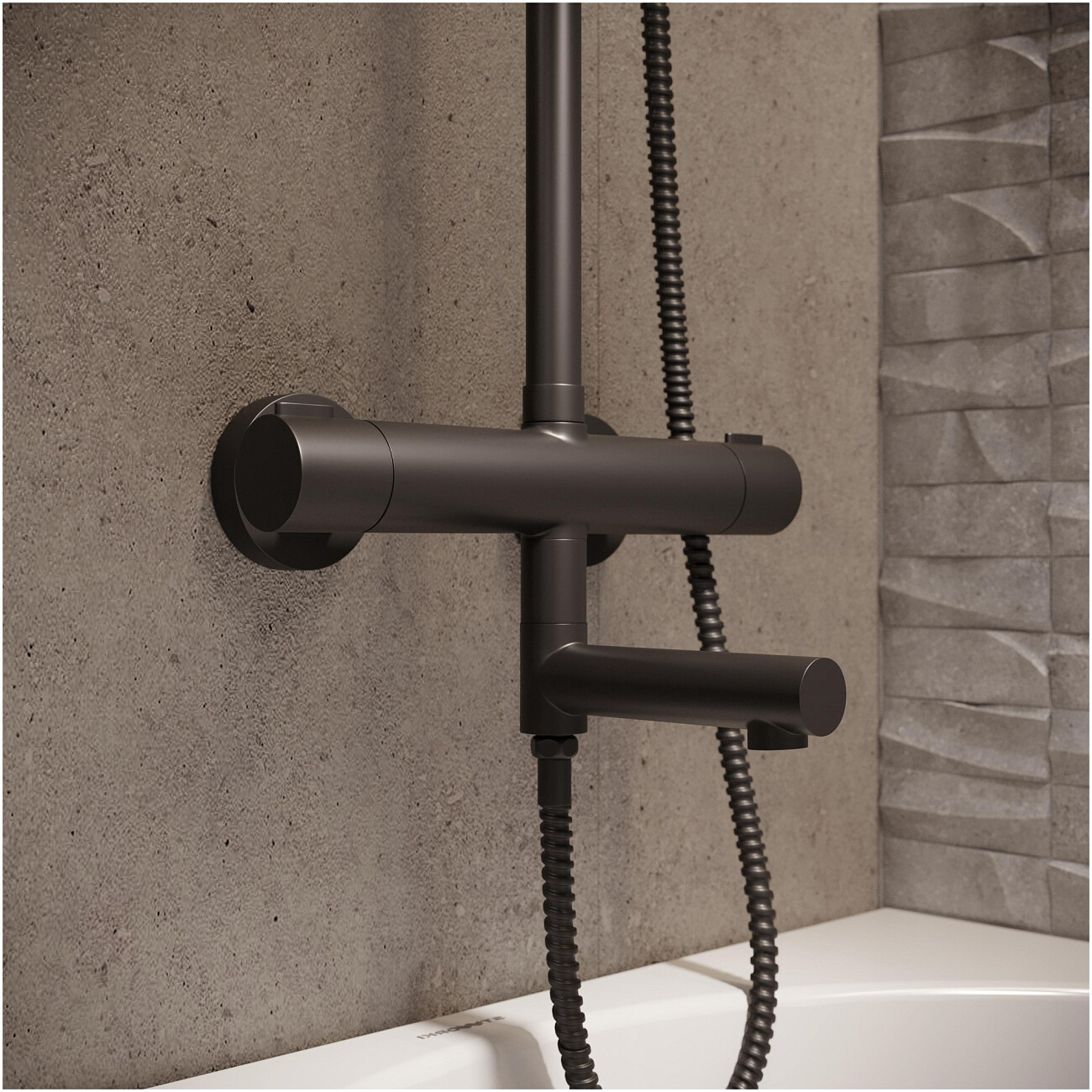 Душевая стойка с верхним душем и термостатом черная матовая Stworki "Рандерс" RD-03b - изображение 9