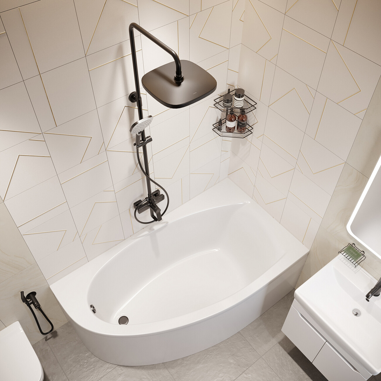 Ванна акриловая правая 90х160 см с каркасом белая Stworki "Ноттвиль" R SW2016090013R, SW5016090001 - изображение 10