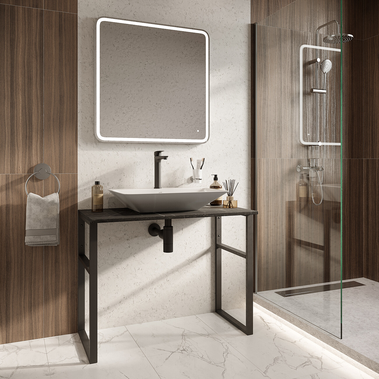 Раковина накладная керамическая прямоугольная 46х65 см белая Stworki 3066-KL - изображение 3