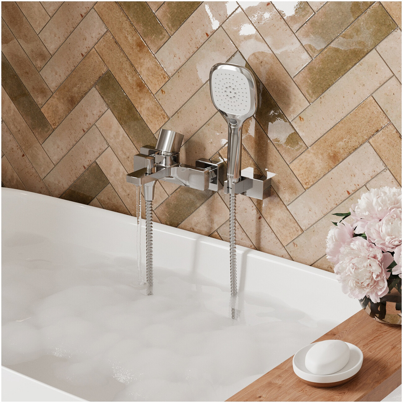 Смеситель для ванны и душа из латуни хром Wasserkraft 8601 - изображение 2