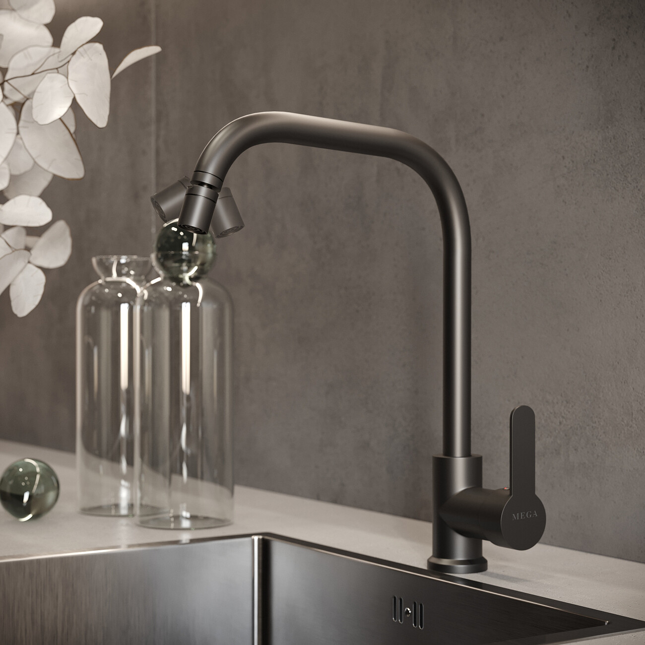 Смеситель для кухни черный Mega City MG- ZRV104-B - изображение 6