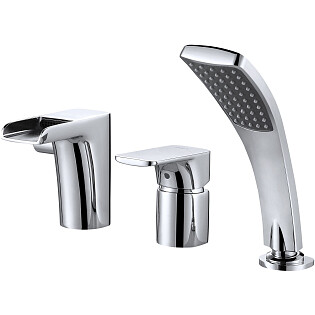 Смеситель для ванны однорычажный с душевым гарнитуром хром D&K Berlin Freie DA1434201