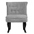 Кресло маленькое серый велюр со стяжкой Dawson